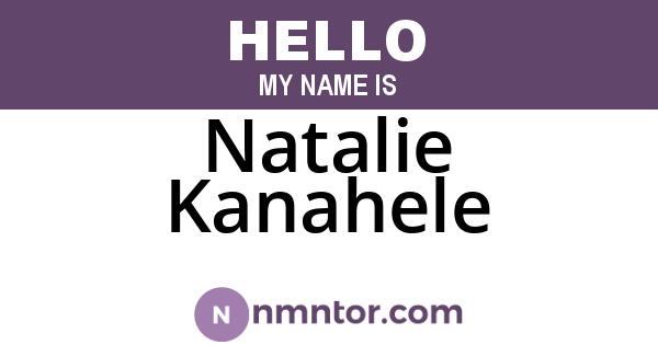 Natalie Kanahele