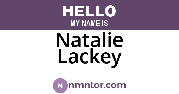 Natalie Lackey