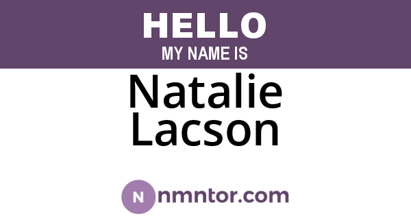 Natalie Lacson