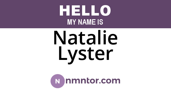Natalie Lyster