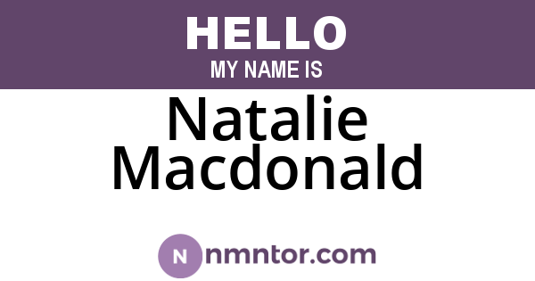 Natalie Macdonald