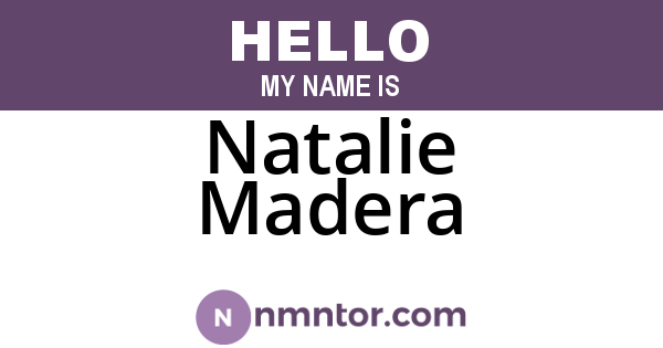 Natalie Madera