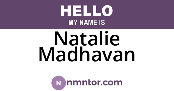 Natalie Madhavan