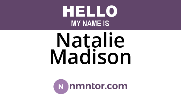 Natalie Madison