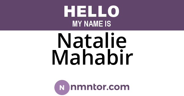 Natalie Mahabir