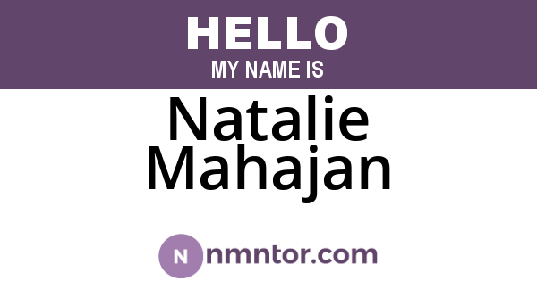 Natalie Mahajan