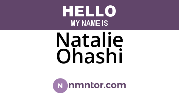 Natalie Ohashi