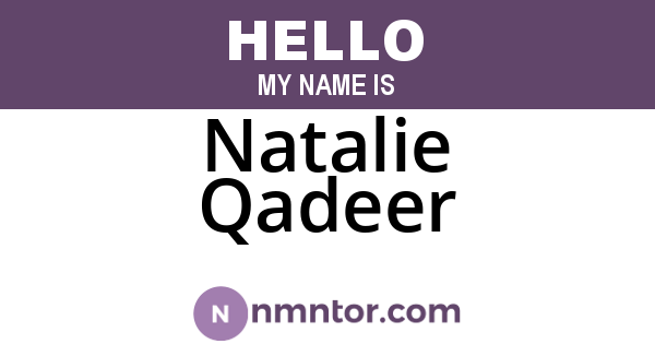 Natalie Qadeer