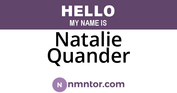 Natalie Quander