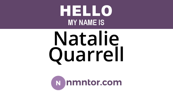 Natalie Quarrell