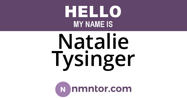 Natalie Tysinger