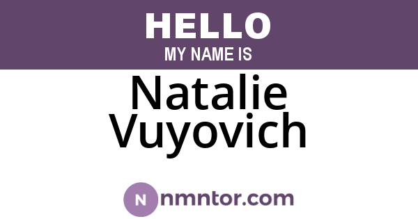 Natalie Vuyovich