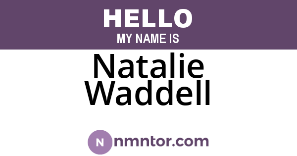 Natalie Waddell