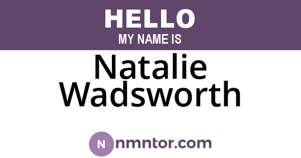 Natalie Wadsworth