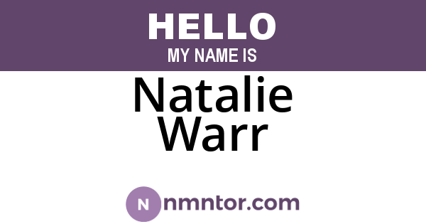 Natalie Warr