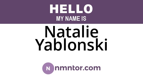 Natalie Yablonski
