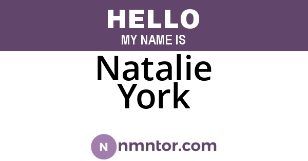 Natalie York