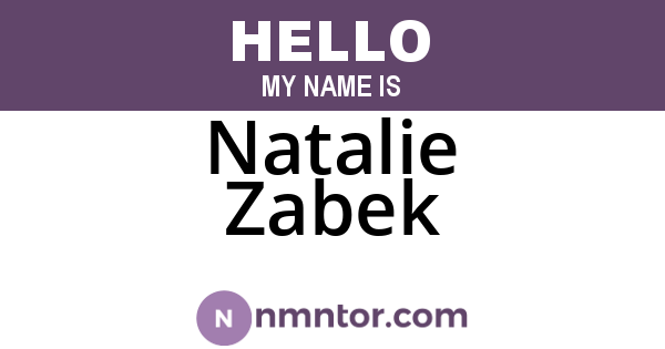 Natalie Zabek
