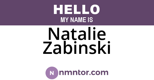 Natalie Zabinski