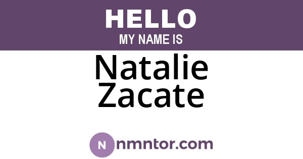 Natalie Zacate