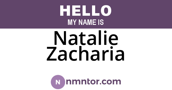 Natalie Zacharia