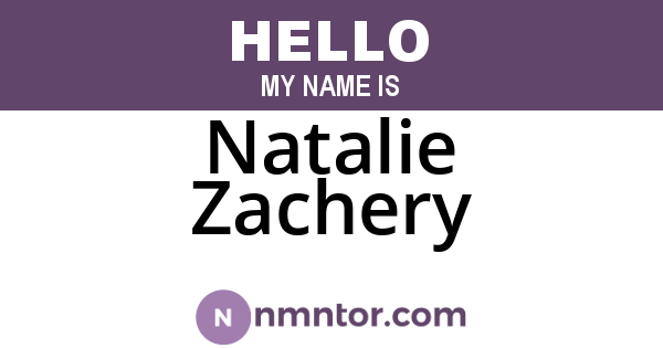 Natalie Zachery