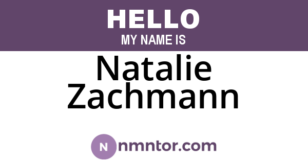 Natalie Zachmann