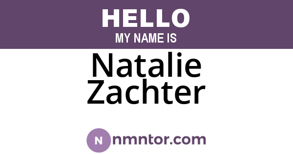Natalie Zachter