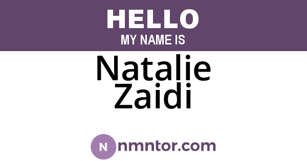 Natalie Zaidi