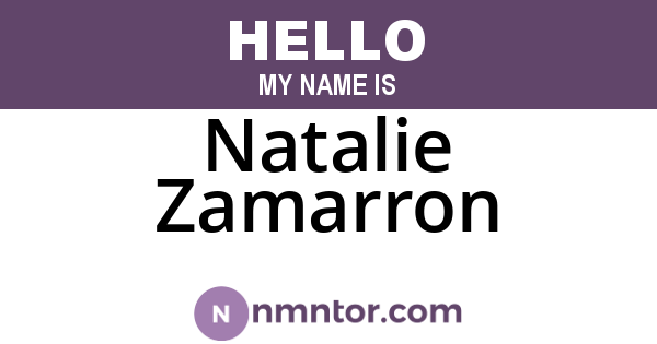 Natalie Zamarron