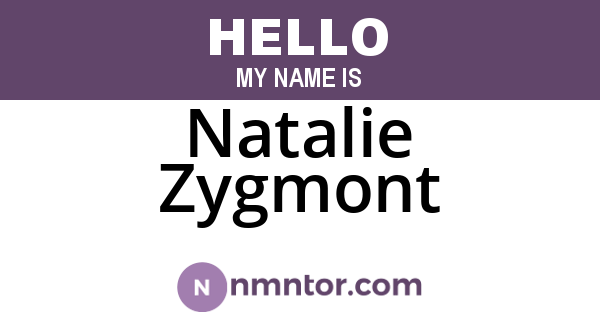 Natalie Zygmont