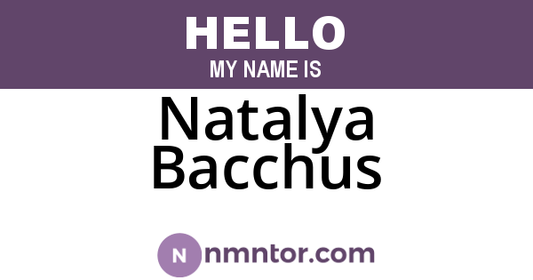Natalya Bacchus