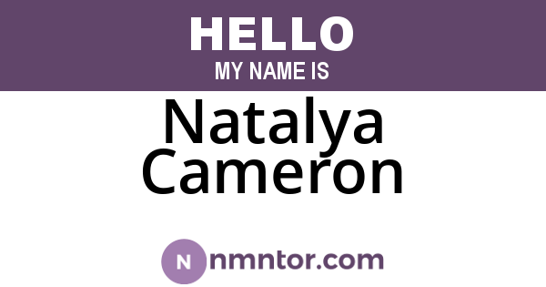 Natalya Cameron