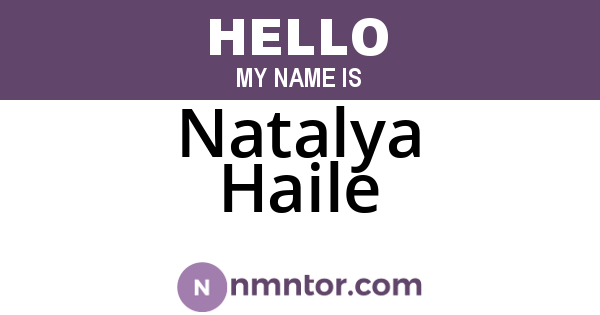 Natalya Haile