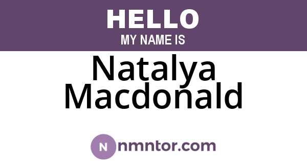 Natalya Macdonald