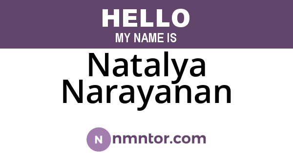 Natalya Narayanan