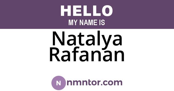 Natalya Rafanan