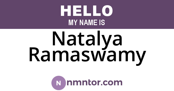 Natalya Ramaswamy