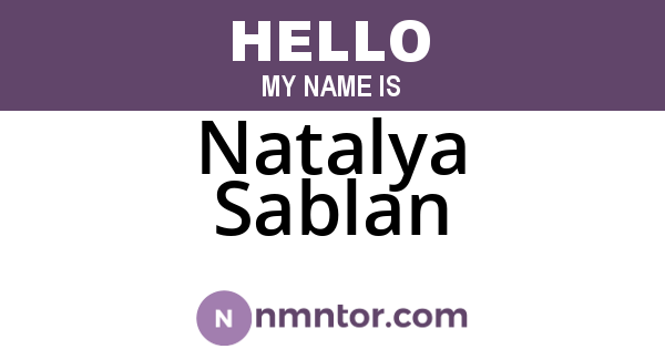 Natalya Sablan