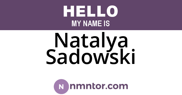 Natalya Sadowski