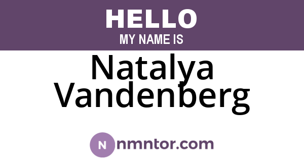 Natalya Vandenberg