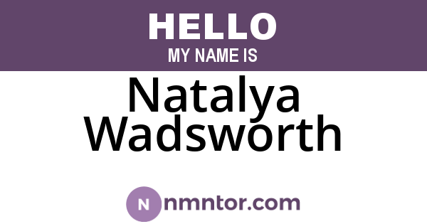 Natalya Wadsworth