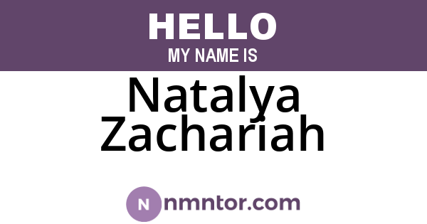 Natalya Zachariah