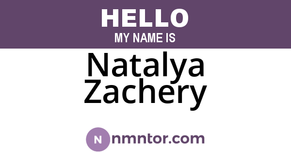 Natalya Zachery