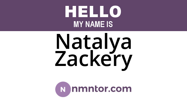 Natalya Zackery