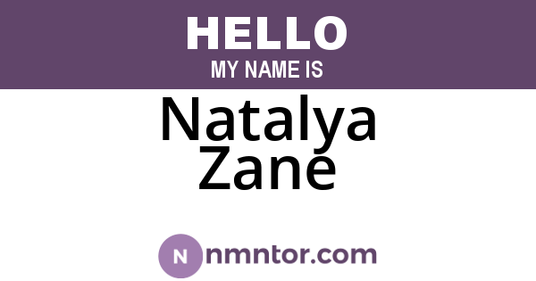 Natalya Zane