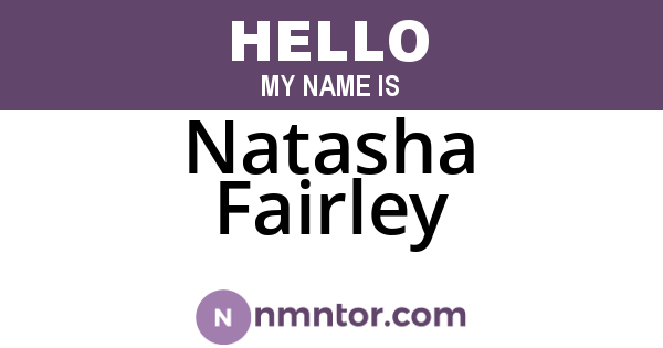 Natasha Fairley