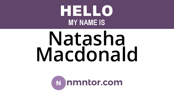 Natasha Macdonald