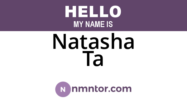 Natasha Ta