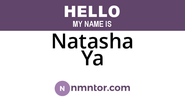 Natasha Ya